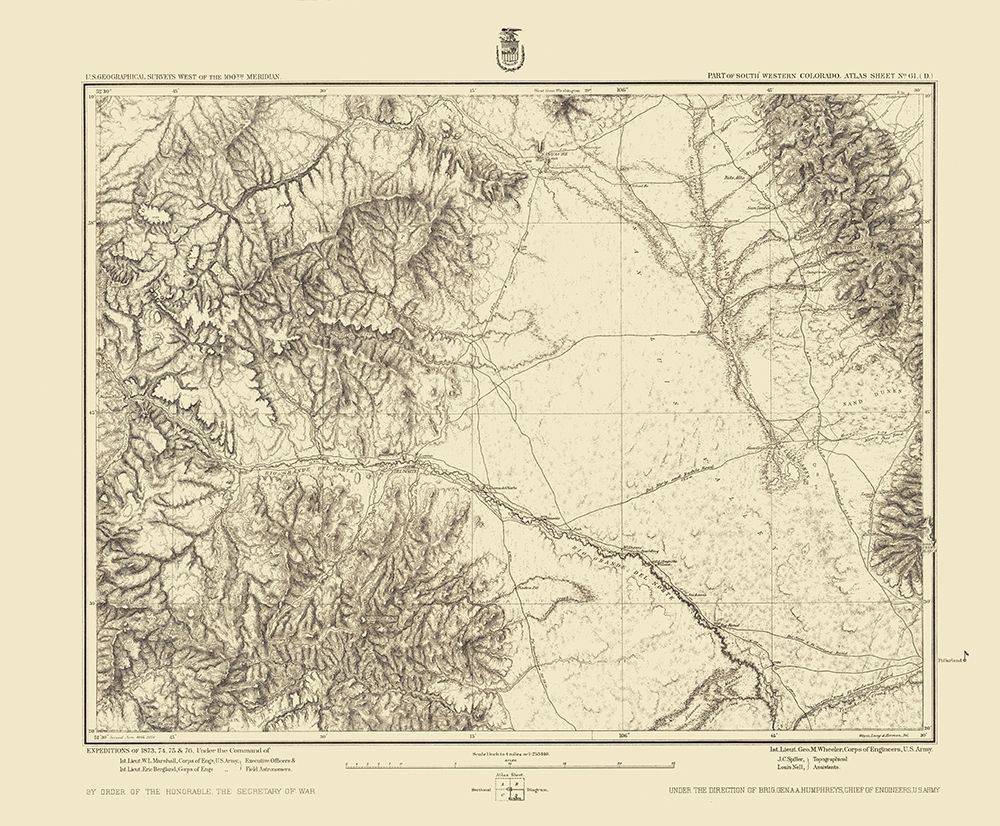 Colorado Southwest Colorado Sheet - US Army 1876 art print by US Army for $57.95 CAD