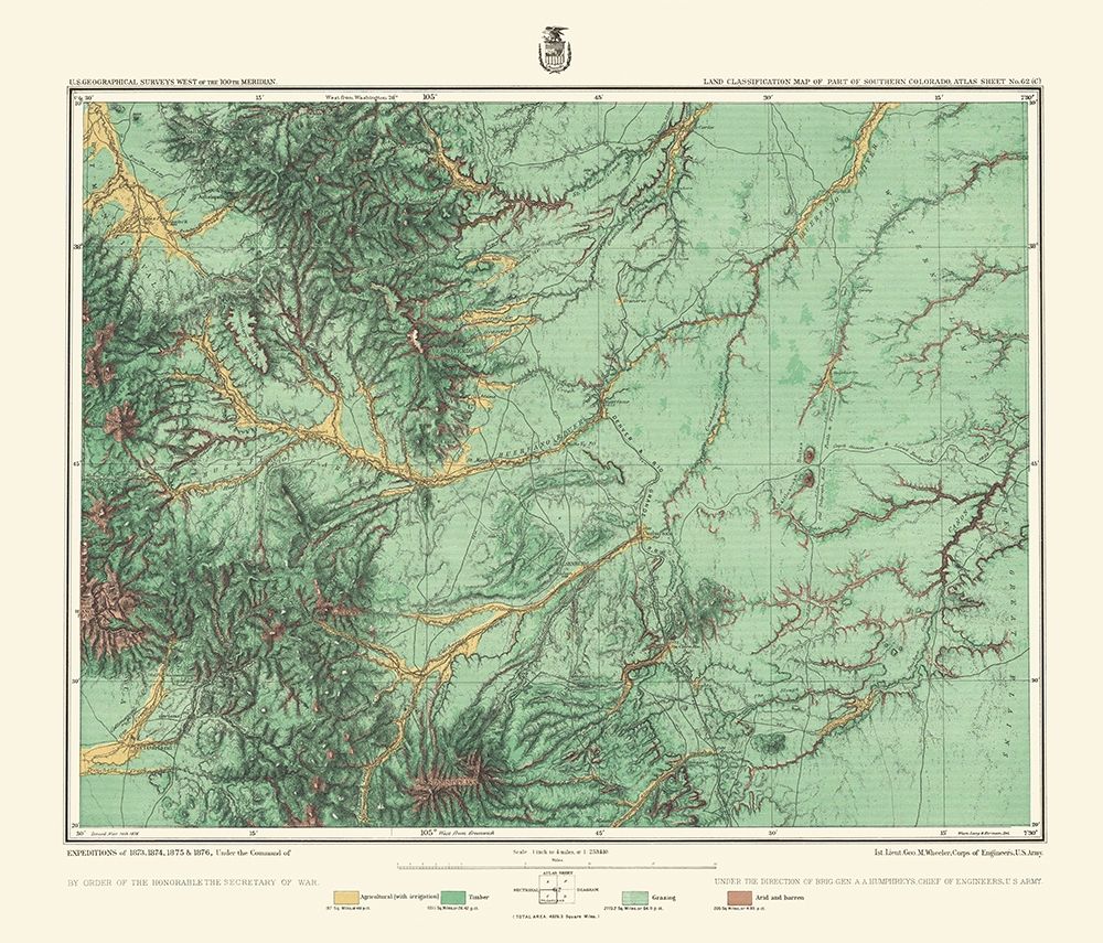 South Colorado Land Classification Sheet art print by US Army for $57.95 CAD