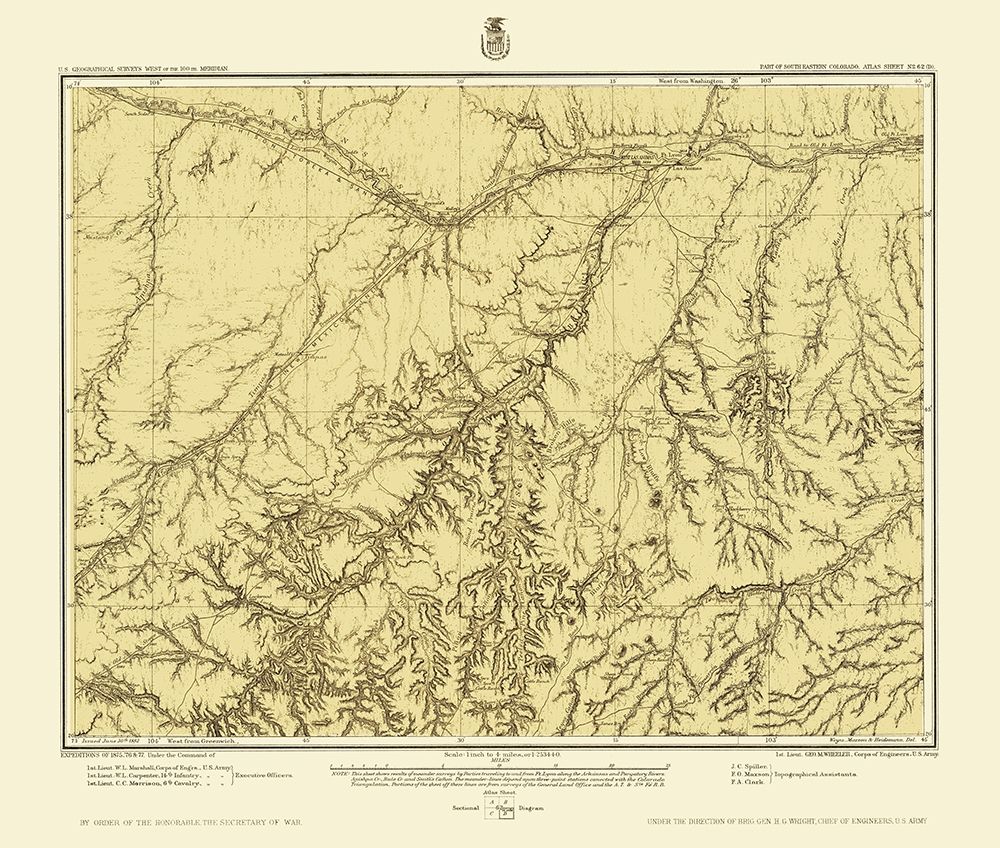 Southeast Colorado Sheet - US Army 1877 art print by US Army for $57.95 CAD