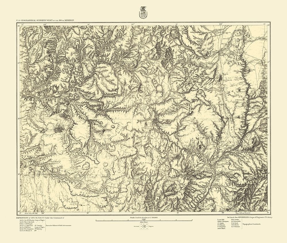Colorado New Mexico Sheet - US Army 1882 art print by US Army for $57.95 CAD