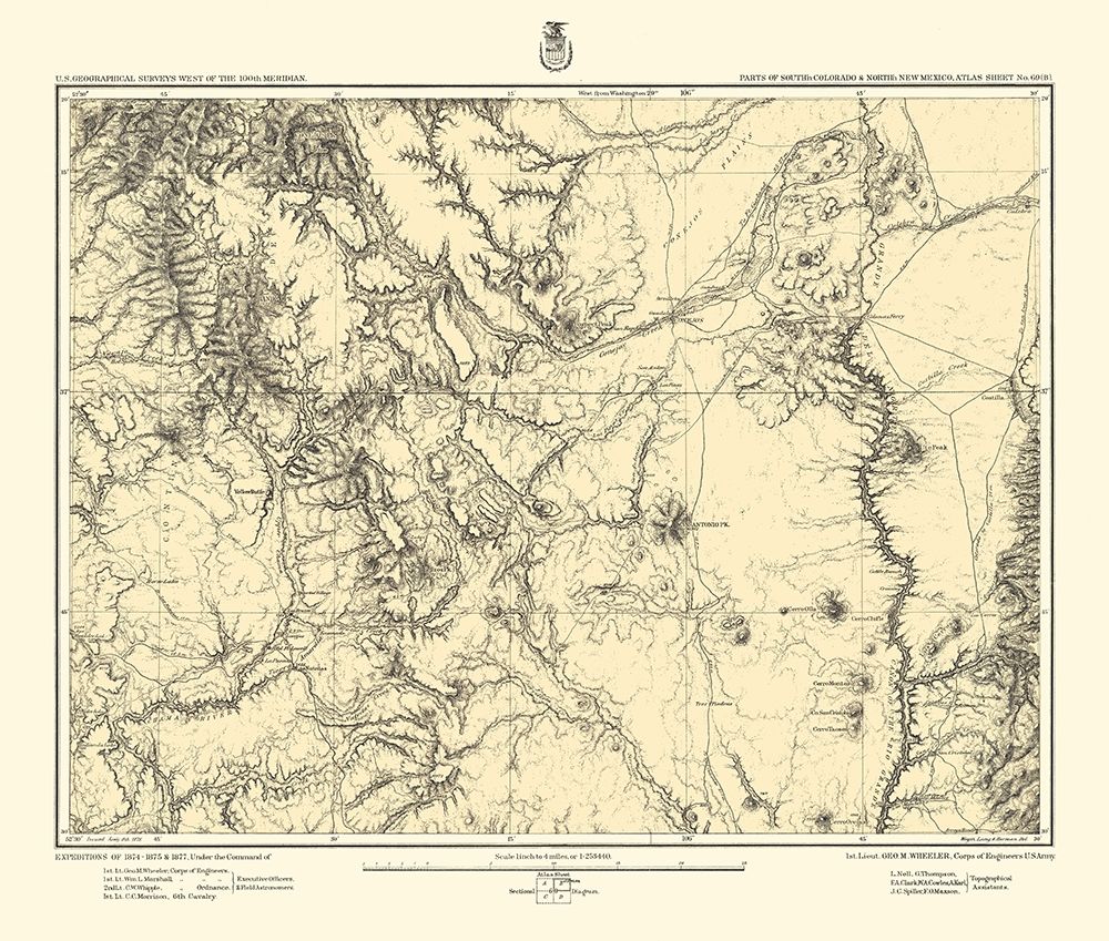 Colorado New Mexico Sheet - US Army 1878 art print by US Army for $57.95 CAD
