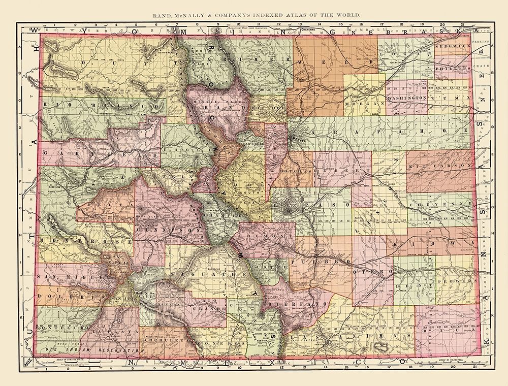 Colorado - Rand McNally 1897 art print by Rand McNally for $57.95 CAD