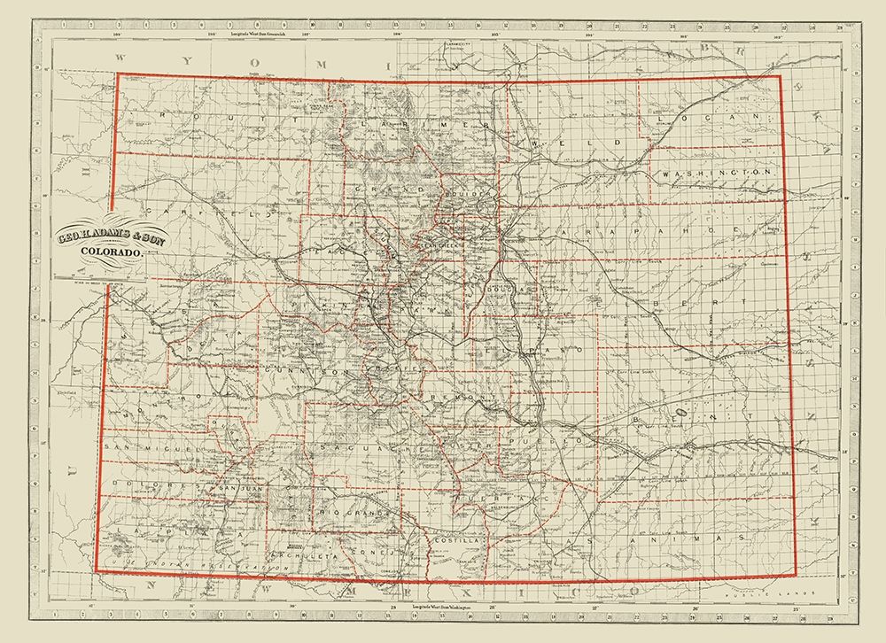 Colorado - Adams 1887 art print by Adams for $57.95 CAD