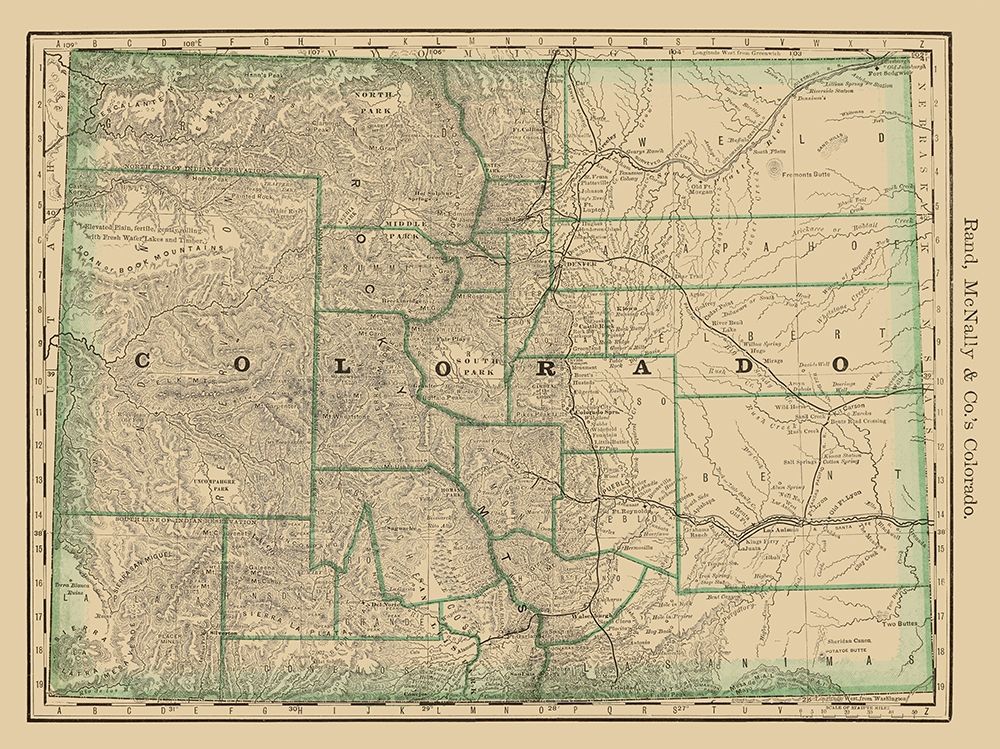 Colorado - Rand McNally 1879 art print by Rand McNally for $57.95 CAD