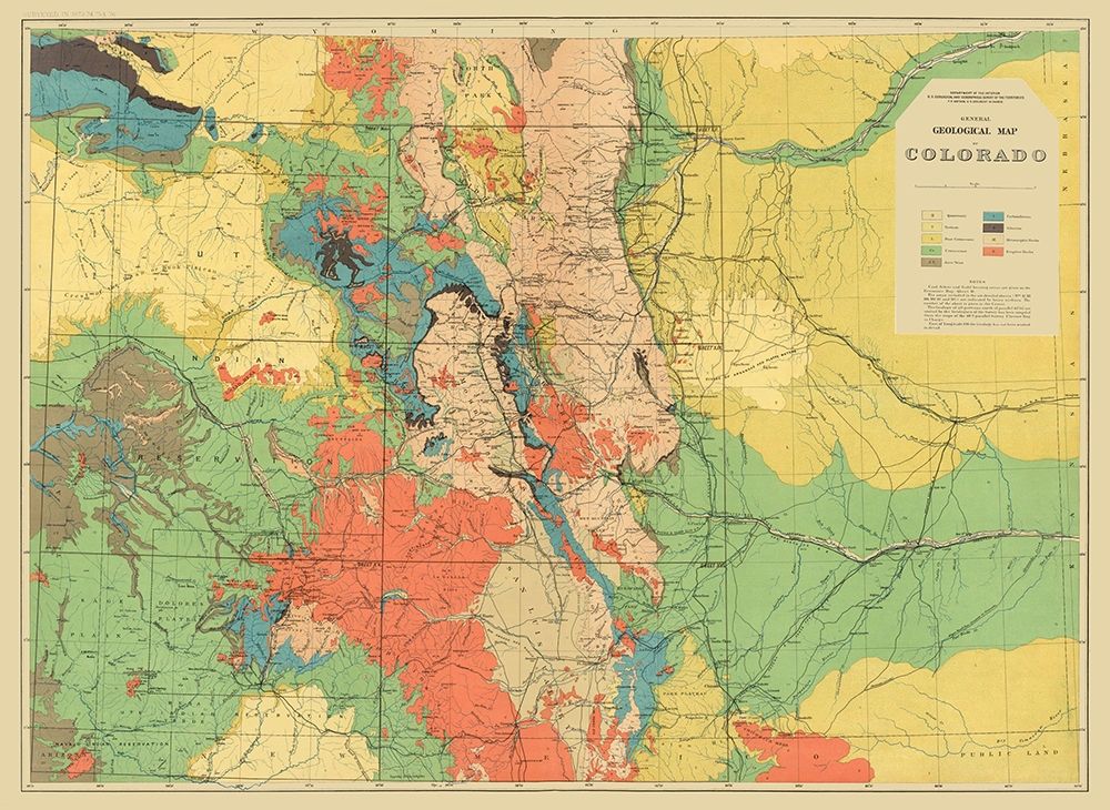Colorado Colorado Geological - USGS 1881 art print by USGS for $57.95 CAD