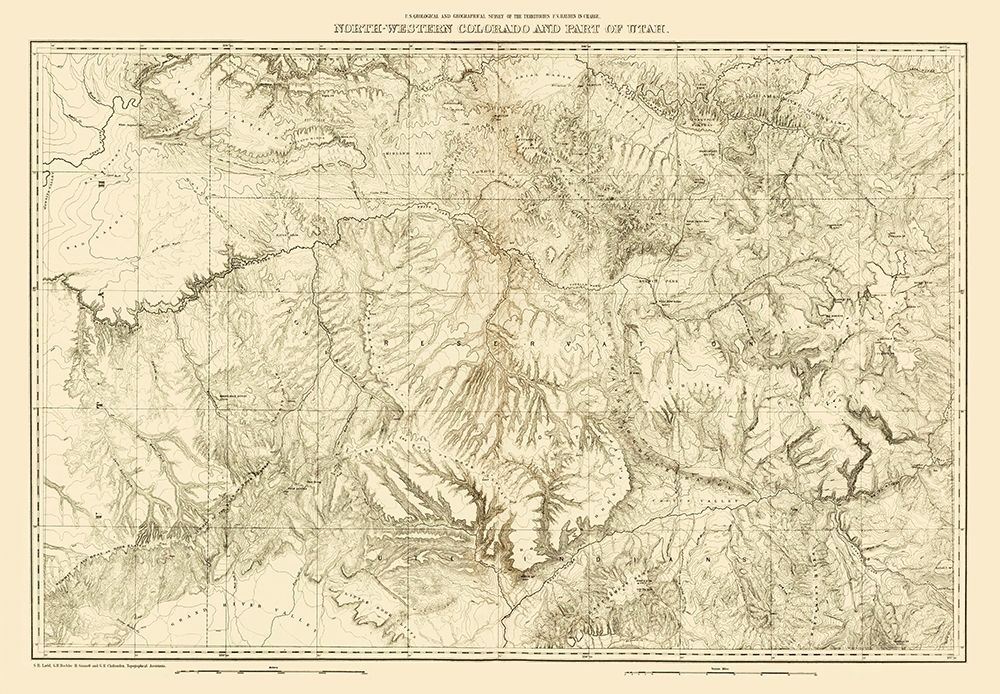 North Western Colorado Utah - USGS 1881 art print by USGS for $57.95 CAD