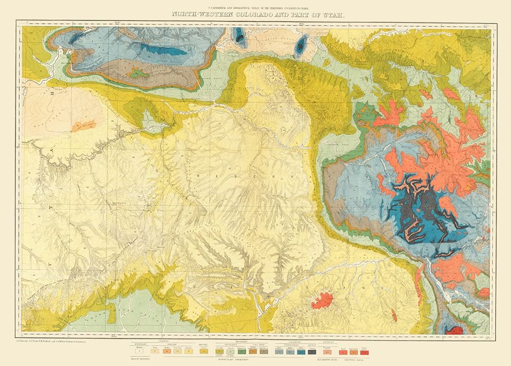Northwest Colorado Utah Economic - USGS 1881 art print by USGS for $57.95 CAD