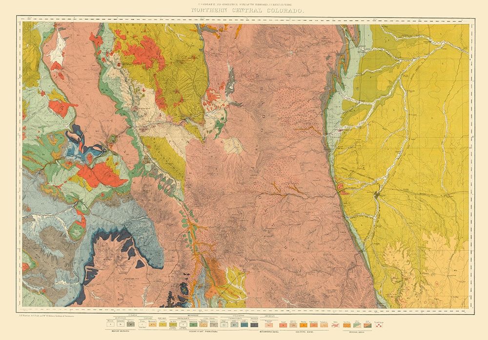 North Central Colorado Economic - USGS 1881 art print by USGS for $57.95 CAD