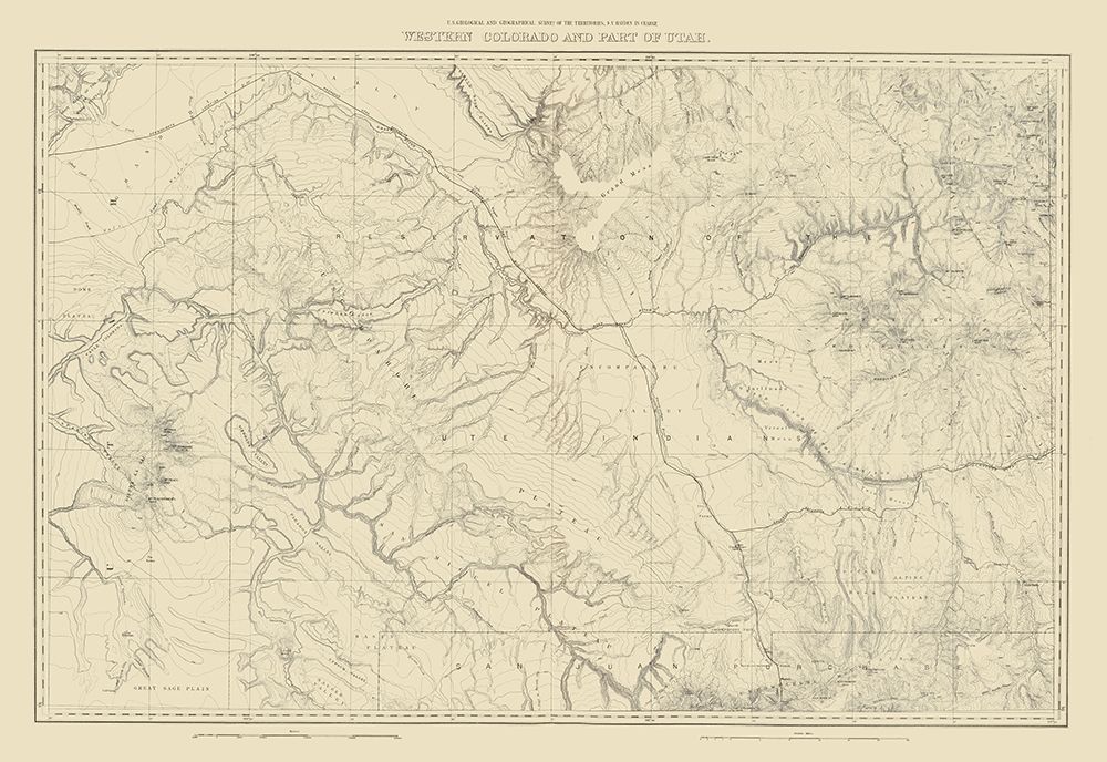 Western Colorado Utah - USGS 1881 art print by USGS for $57.95 CAD