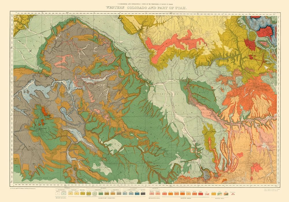 Western Colorado Utah Economic - USGS 1881 art print by USGS for $57.95 CAD