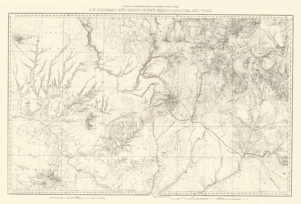 Southwest Colorado New Mexico - USGS 1881 art print by USGS for $57.95 CAD