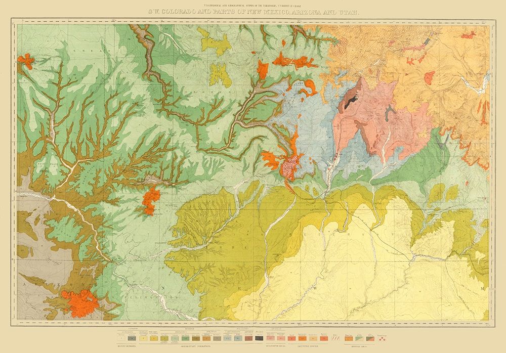 Colorado New Mexico Economic - USGS 1881 art print by USGS for $57.95 CAD
