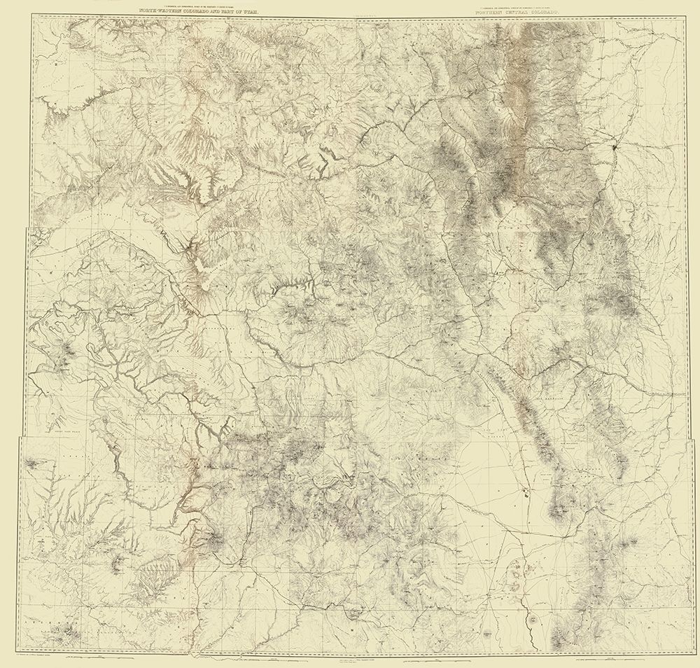 Colorado Utah New Mexico - USGS 1881 art print by USGS for $57.95 CAD