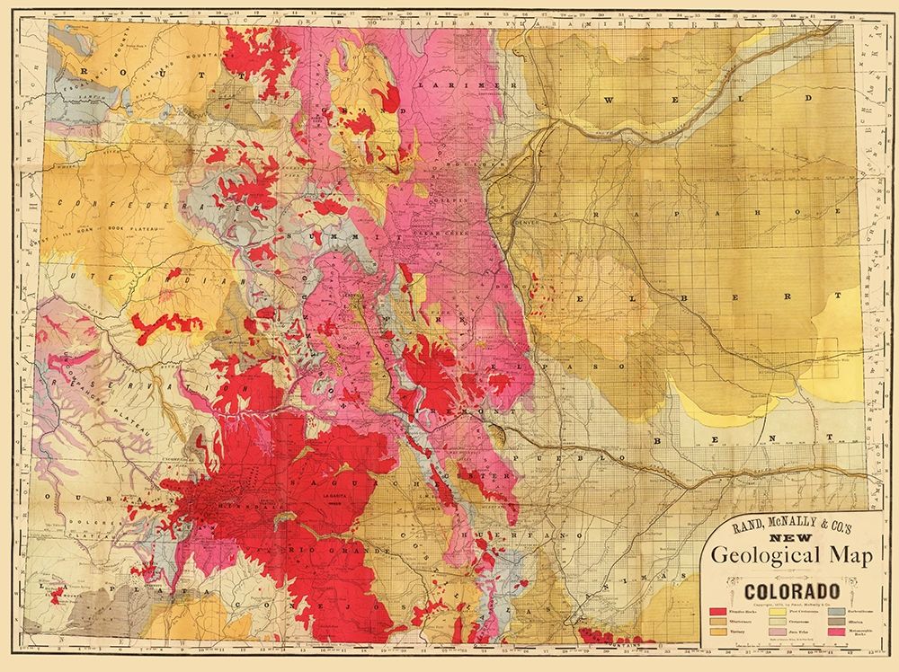 Colorado Geology - Rand McNally 1879 art print by Rand McNally for $57.95 CAD