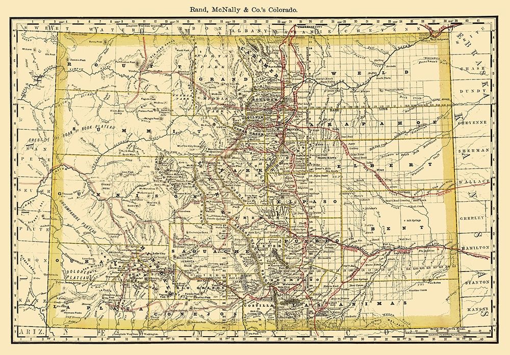 Colorado - Rand McNally 1879 art print by Rand McNally for $57.95 CAD