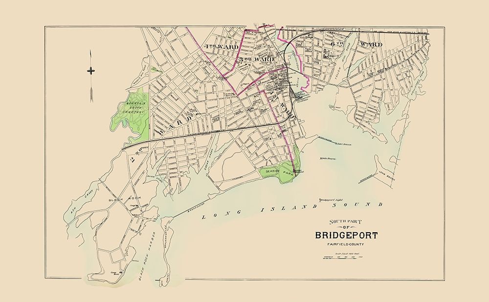 Bridgeport Connecticut Sothth Part - Hurd 1893 art print by Hurd for $57.95 CAD