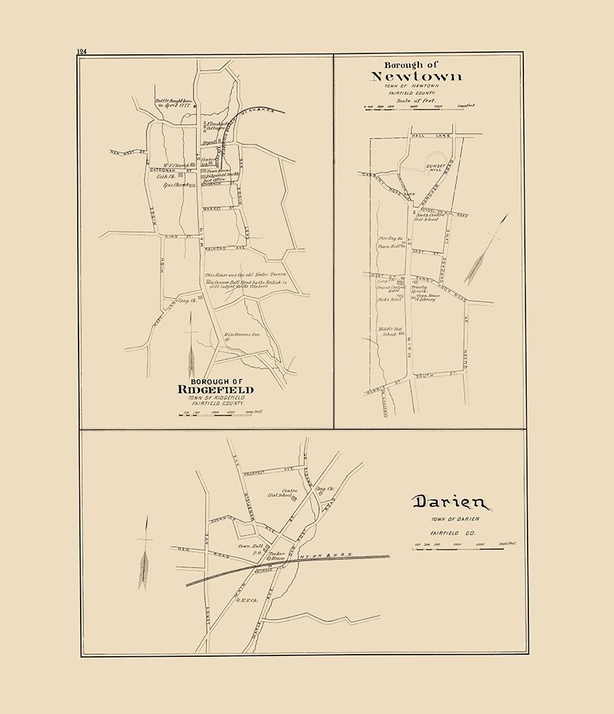 Darien, Newtown, Ridgefield Connecticut - Hurd art print by Hurd for $57.95 CAD