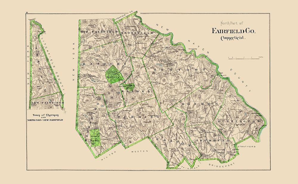 Fairfield  North Connecticut - Hurd 1893 art print by Hurd for $57.95 CAD