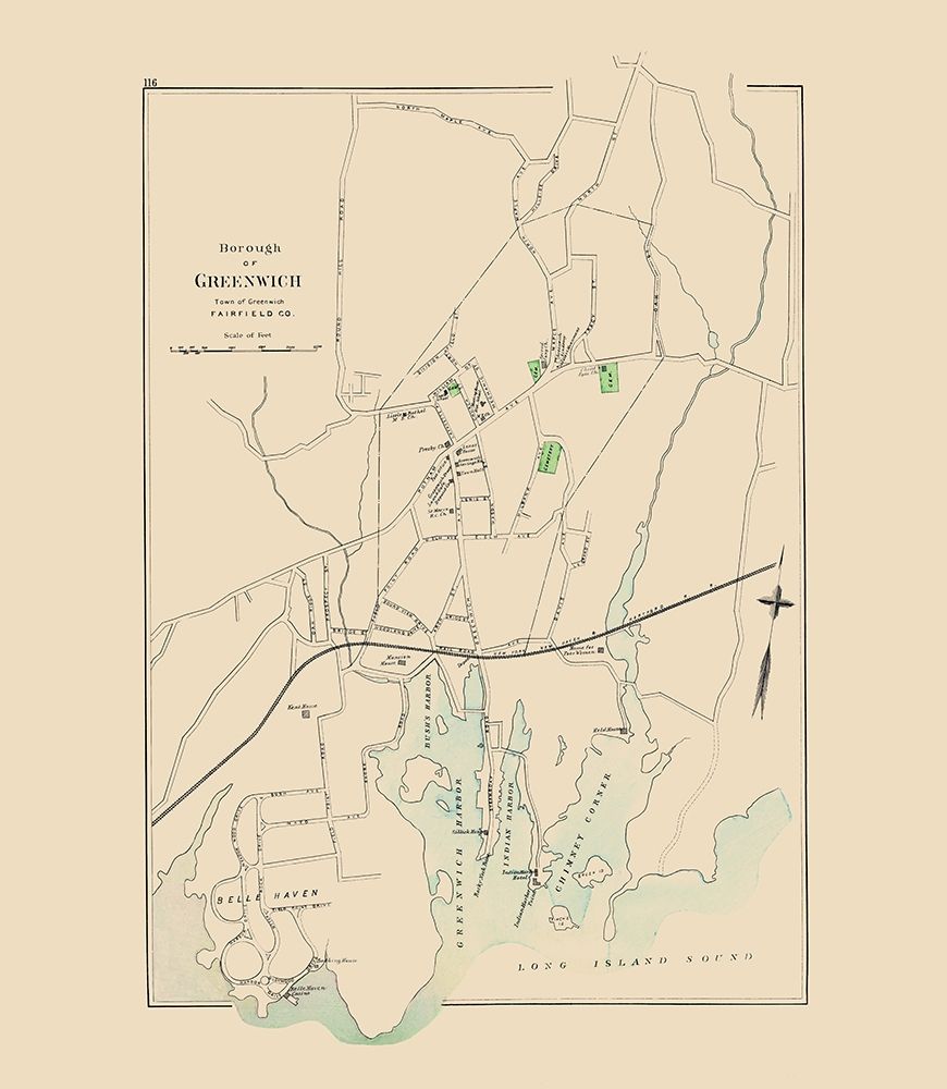 Greenwich Connecticut - Hurd 1893 art print by Hurd for $57.95 CAD