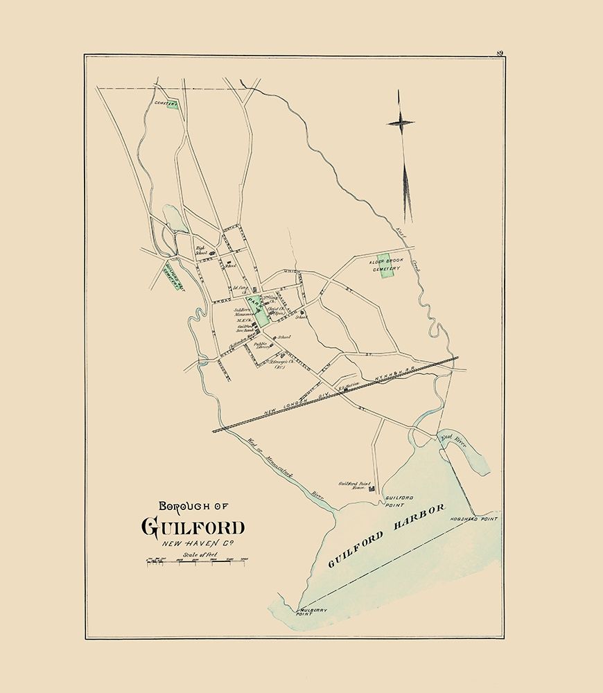 Guilford Connecticut - Hurd 1893 art print by Hurd for $57.95 CAD