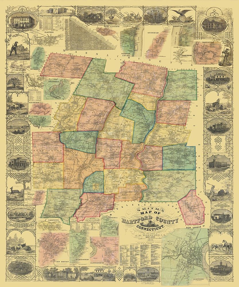 Hartford Connecticut Landowner - Woodford 1855 art print by Woodford for $57.95 CAD