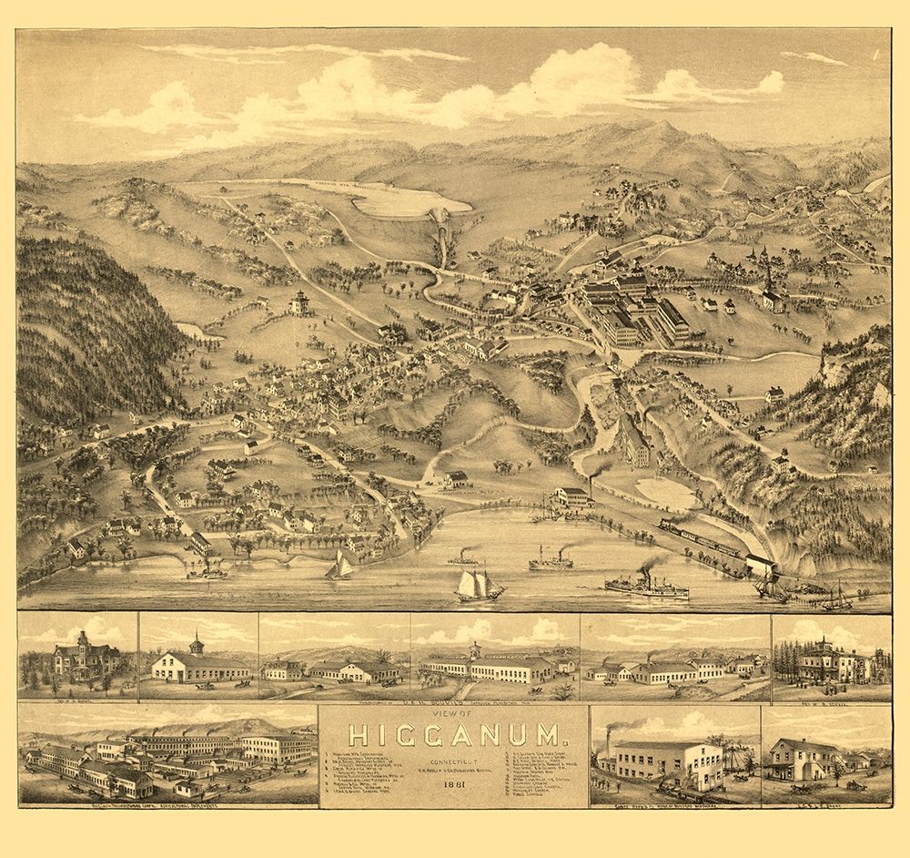 Higganum Connecticut - Bailey 1881 art print by Bailey for $57.95 CAD