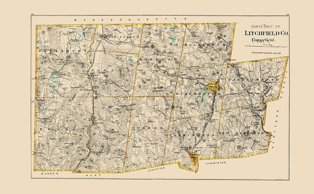 Lithchfield Connecticut - Hurd 1893 art print by Hurd for $57.95 CAD