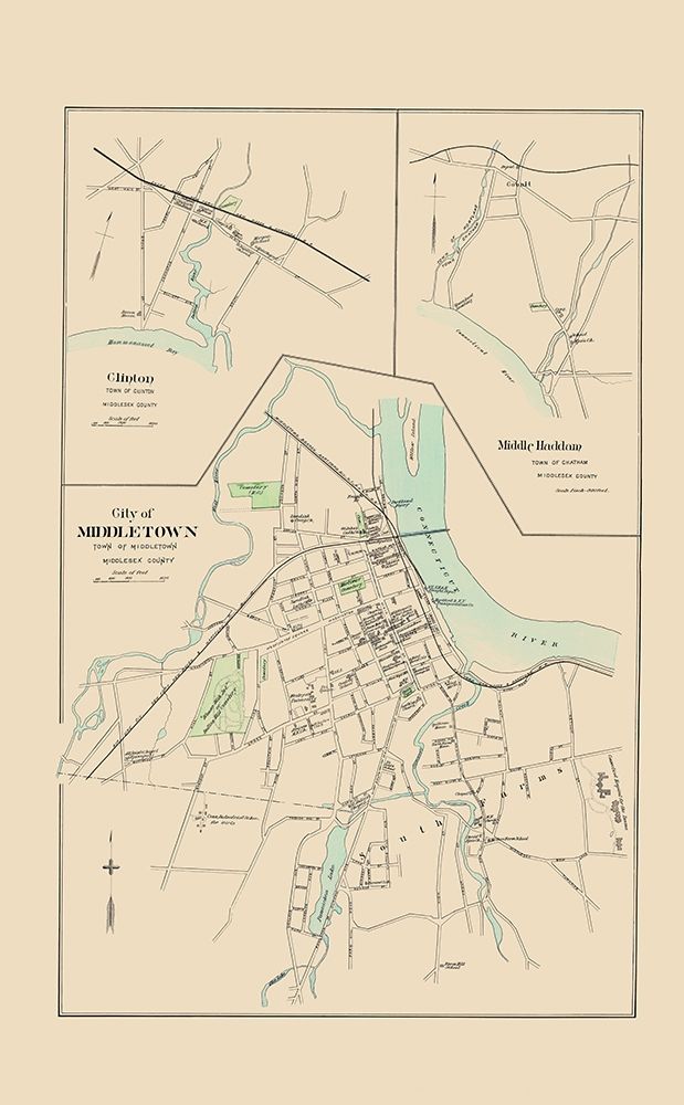 Middleton Connecticut - Hurd 1893 art print by Hurd for $57.95 CAD