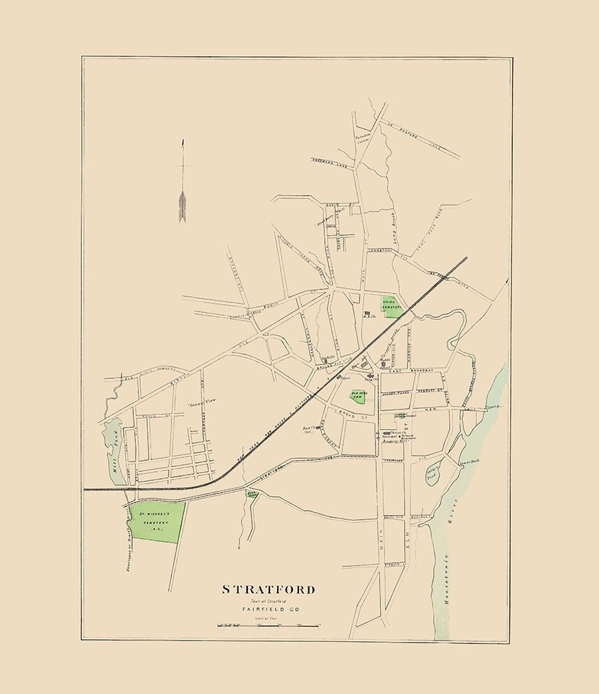 Stratford Connecticut - Hurd 1893 art print by Hurd for $57.95 CAD