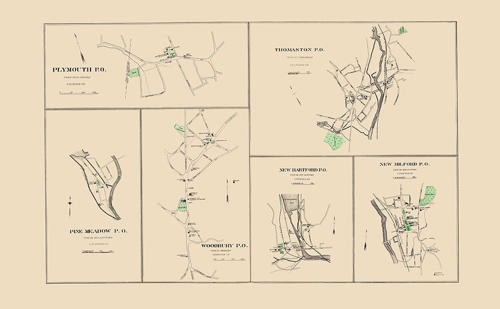 Litchfield Connecticut - Hurd 1893 art print by Hurd for $57.95 CAD