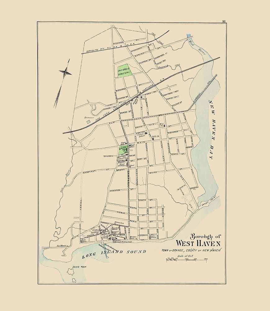 West Haven Connecticut - Hurd 1893 art print by Hurd for $57.95 CAD