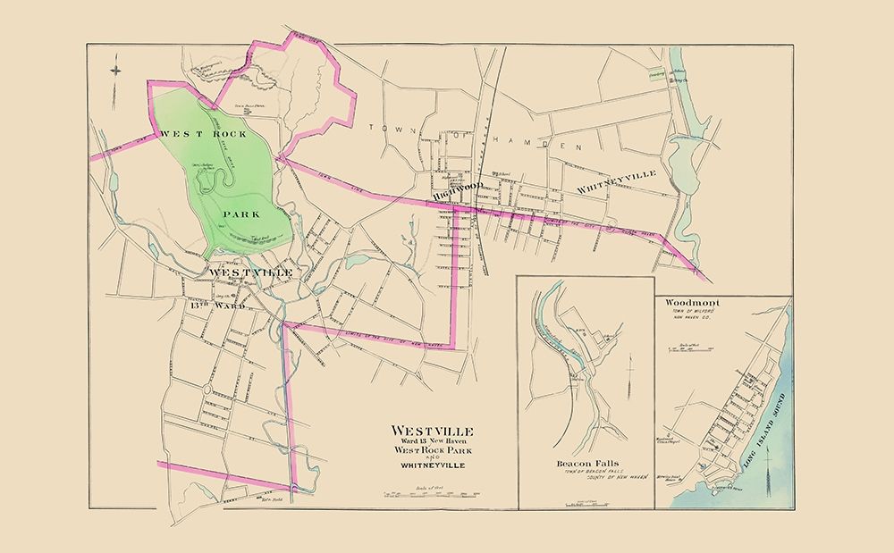 Westville Connecticut - Hurd 1893 art print by Hurd for $57.95 CAD