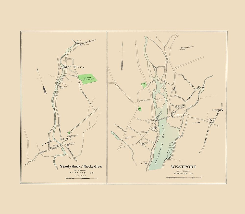 Westport, Sandy Hook, Rocky Glen Connecticut art print by Hurd for $57.95 CAD