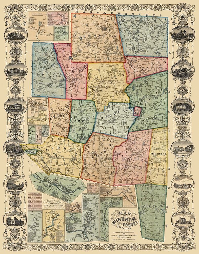 Windham Connecticut Landowner - Woodford 1855 art print by Woodford for $57.95 CAD