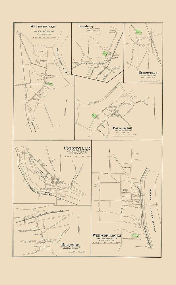 Windsor Locks, Wetherfield, Farmington Connecticut art print by Hurd for $57.95 CAD