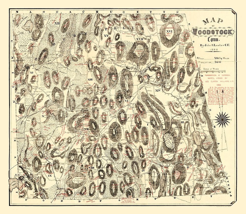 Woodstock Connecticut - Lester 1886 art print by Lester for $57.95 CAD