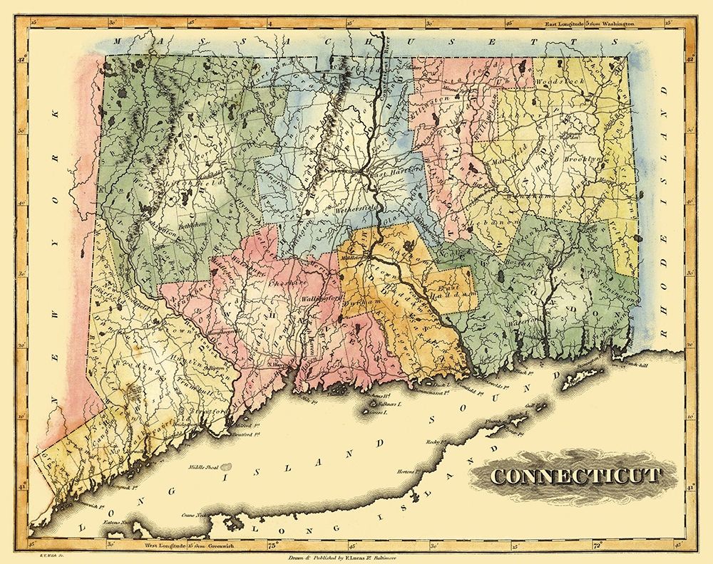Connecticut - Lucas 1823 art print by Lucas for $57.95 CAD