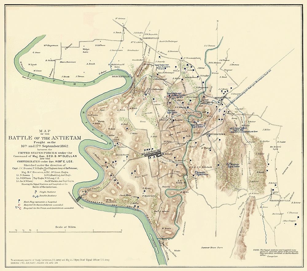Antietam Battle Pennsylvania - Houston 1862 art print by Houston for $57.95 CAD