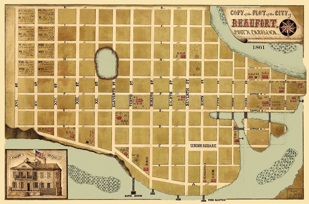 Beaufort South Carolina - Schelten 1861 art print by Schelten for $57.95 CAD