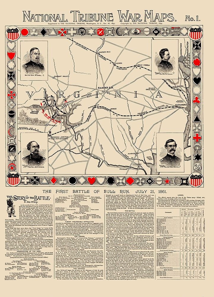 Bull Run Virginia - 1895 art print by Tribune for $57.95 CAD