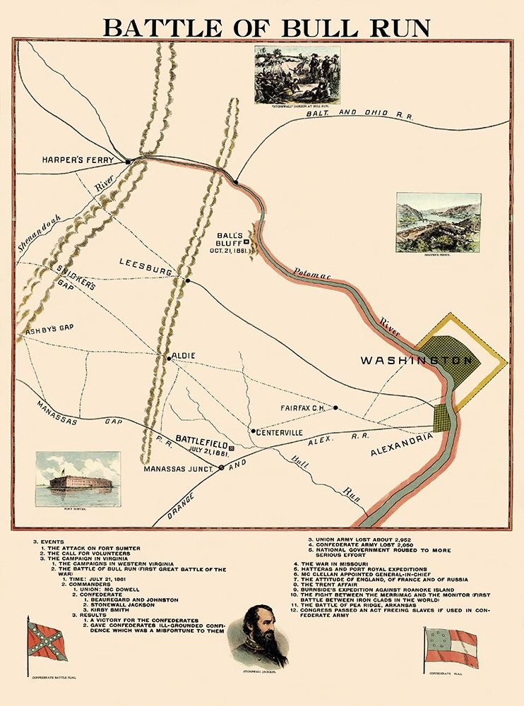 Bull Run Battle Virginia - 1861 art print by Unknown for $57.95 CAD