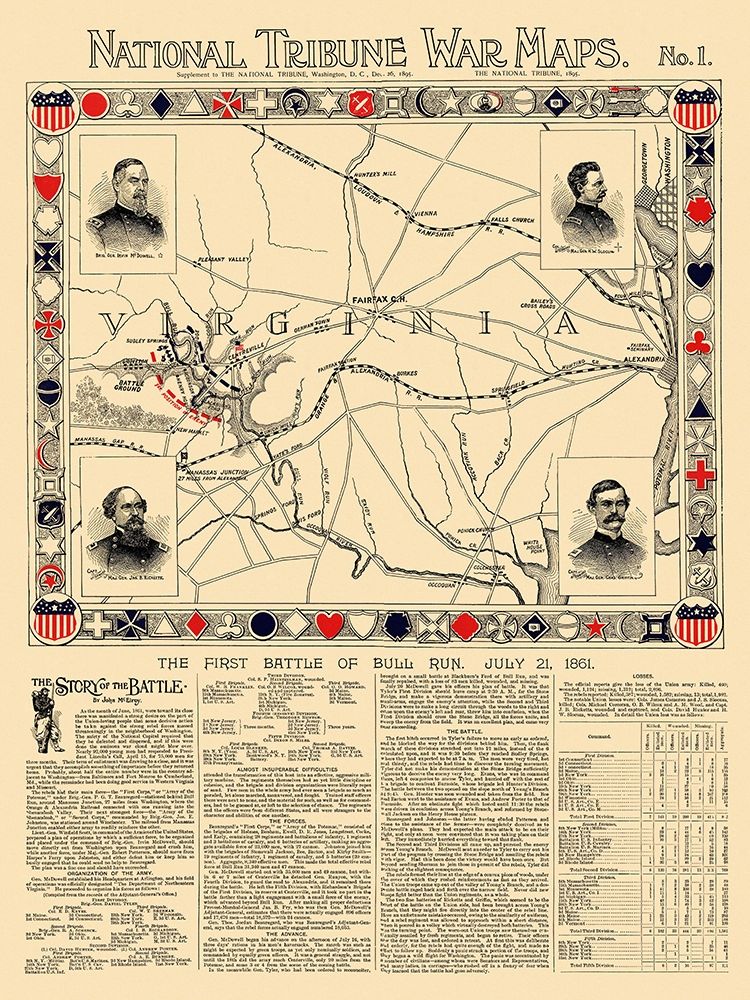 Bull Run First Battle Virginia - 1895 art print by Unknown for $57.95 CAD