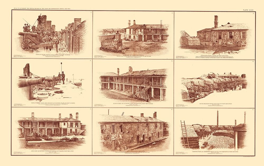 Forts of South Carolina - Bien 1895 art print by Bien for $57.95 CAD