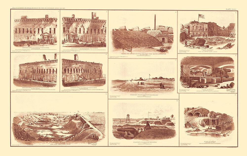 Forts of South Carolina - Bien 1895 art print by Bien for $57.95 CAD