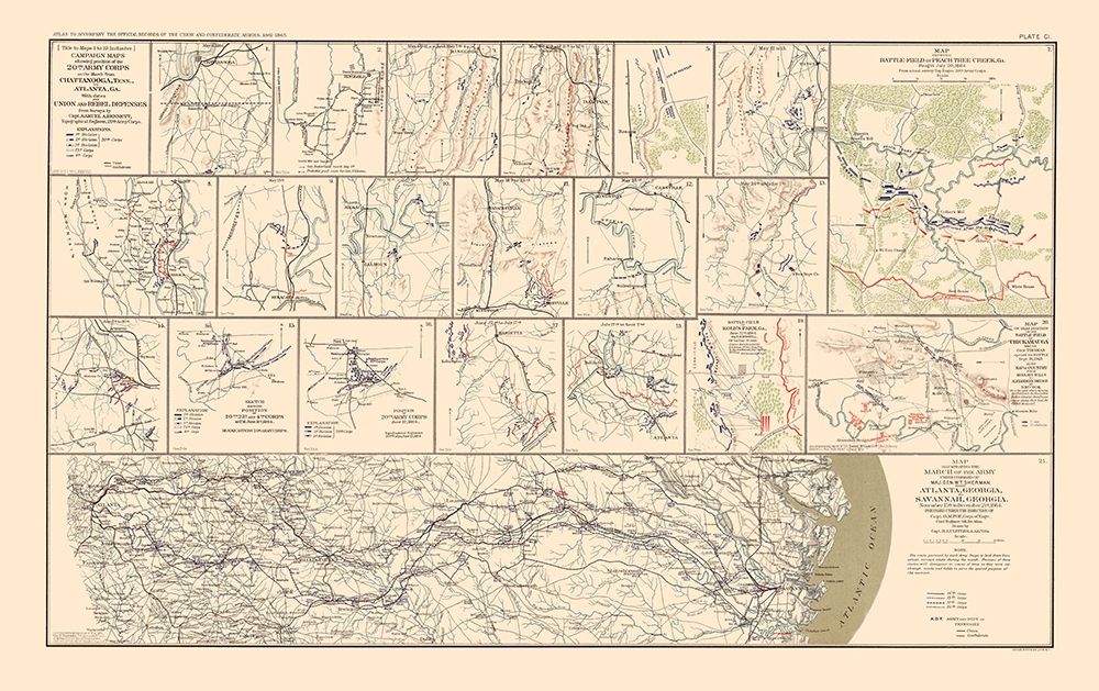 Campaign Chattanooga to Atlanta to Savannah art print by Bien for $57.95 CAD