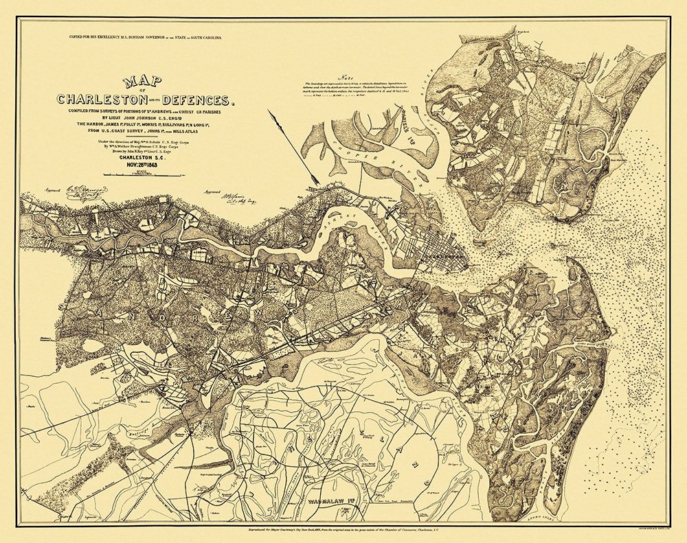 Charleston with Defences - Walker 1885 art print by Walker for $57.95 CAD