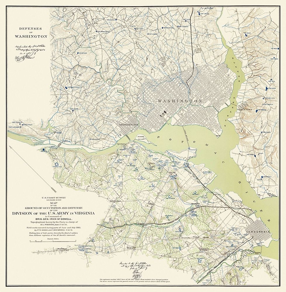 Washington DC Defenses - Bache 1861 art print by Bache for $57.95 CAD
