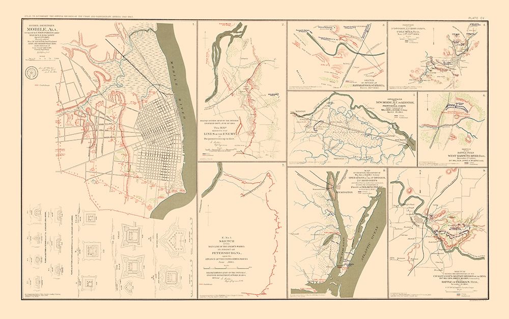 Defenses In Civil War - Bien  1895 art print by Bien for $57.95 CAD