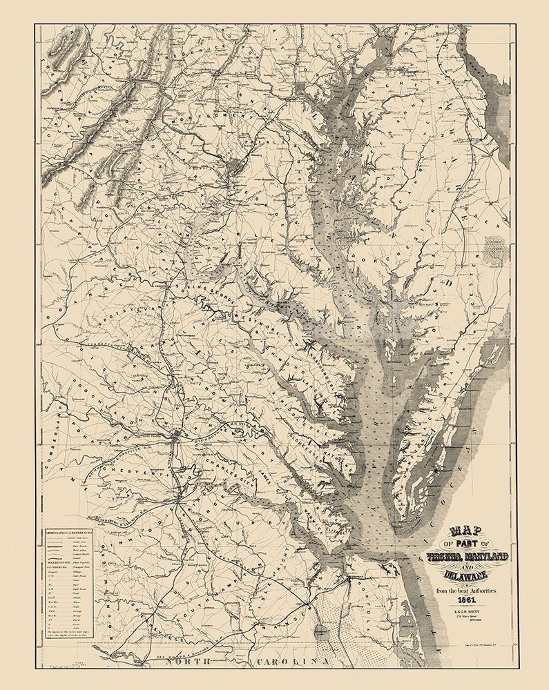 Virginia Maryland Delaware - Blunt 1861 art print by Blunt for $57.95 CAD