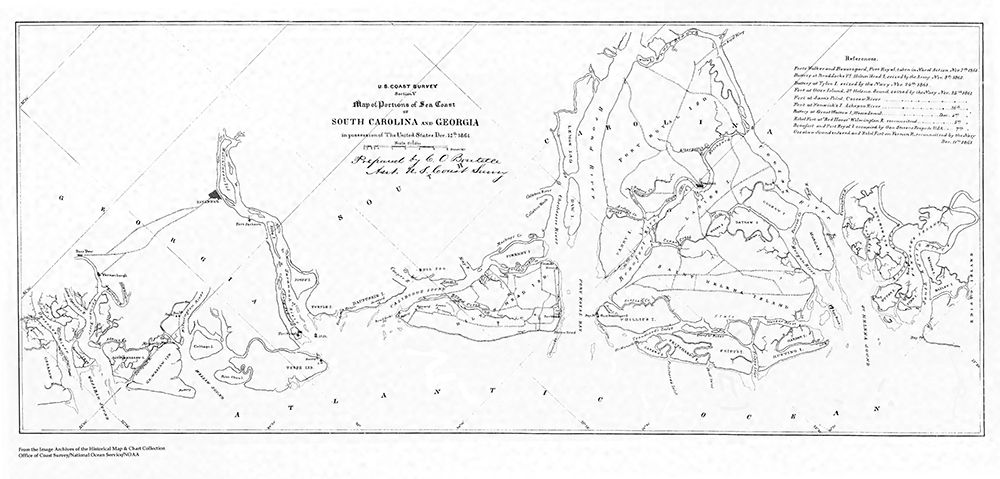 South Carolina Georgia Coast - USCS 1861 art print by USCS for $57.95 CAD